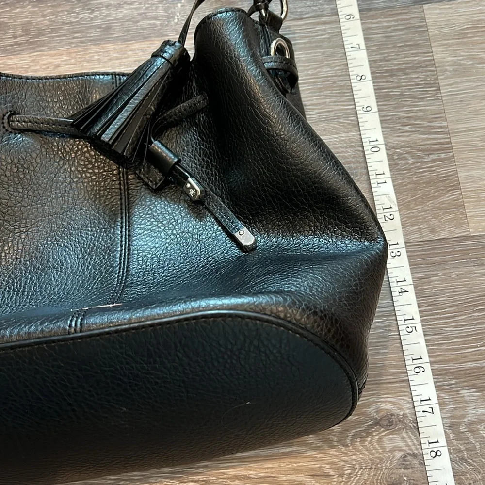 🖤 Lauren Ralph Lauren Black Leather Bucket Shoulder Bag 👜✨